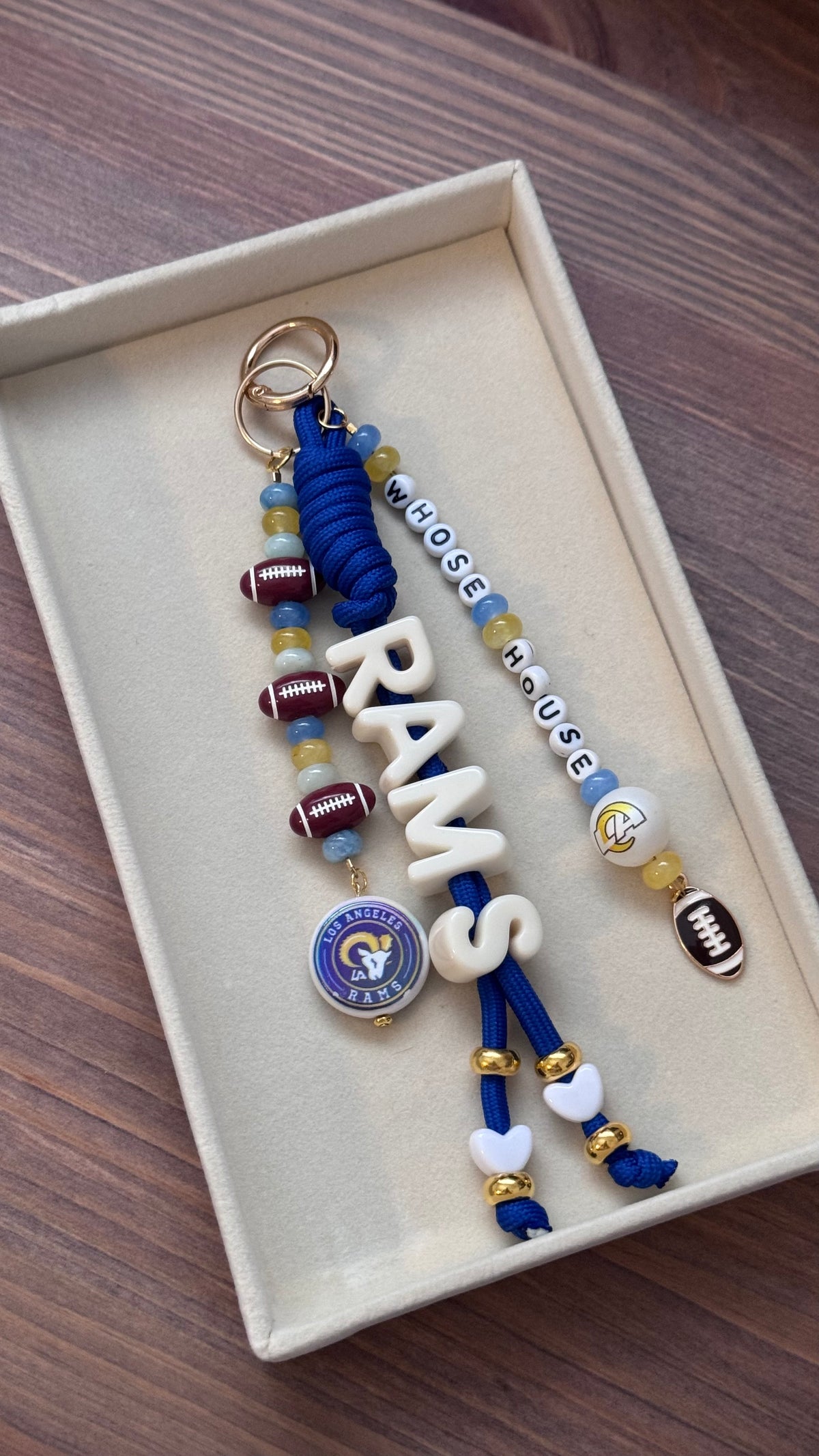 Los Angeles Rams Beaded Bag Charm