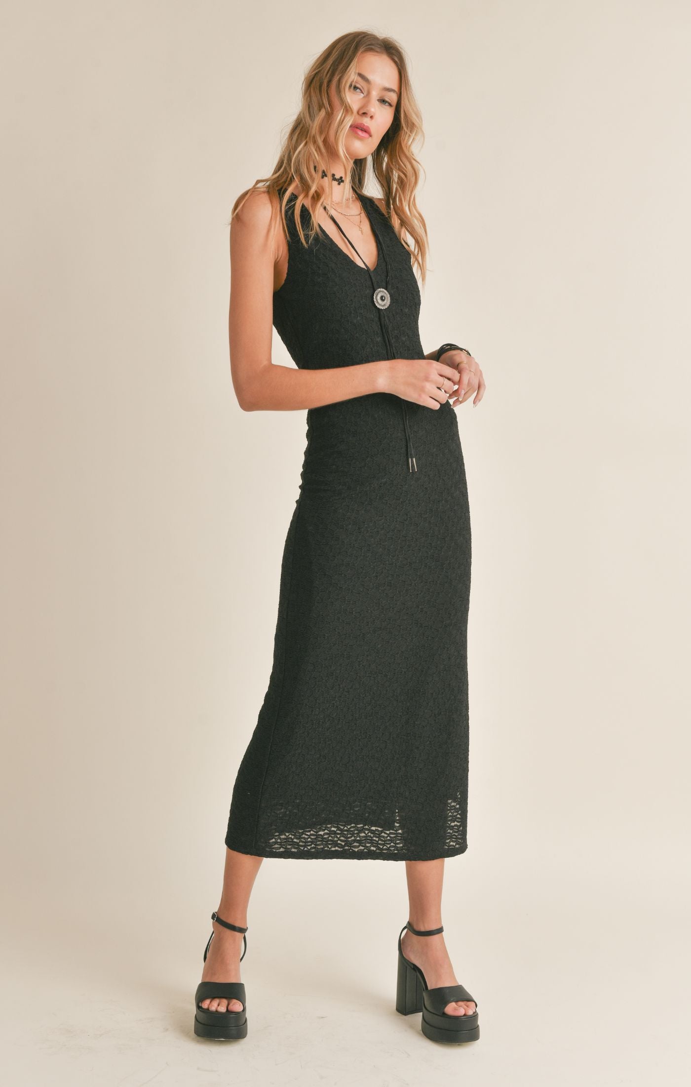 No Fuss V Neck Maxi Dress