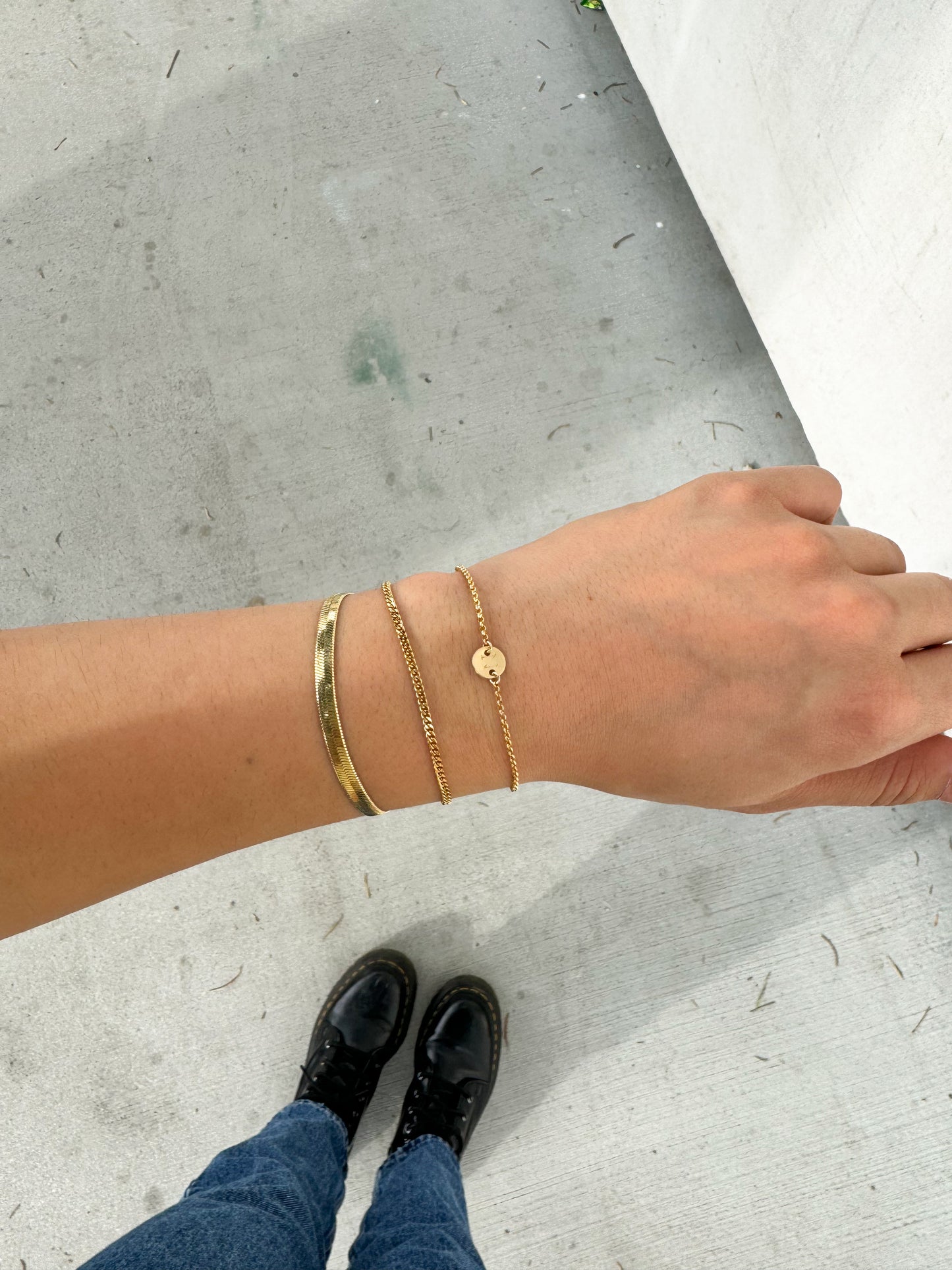 Stamped Initial Bracelet