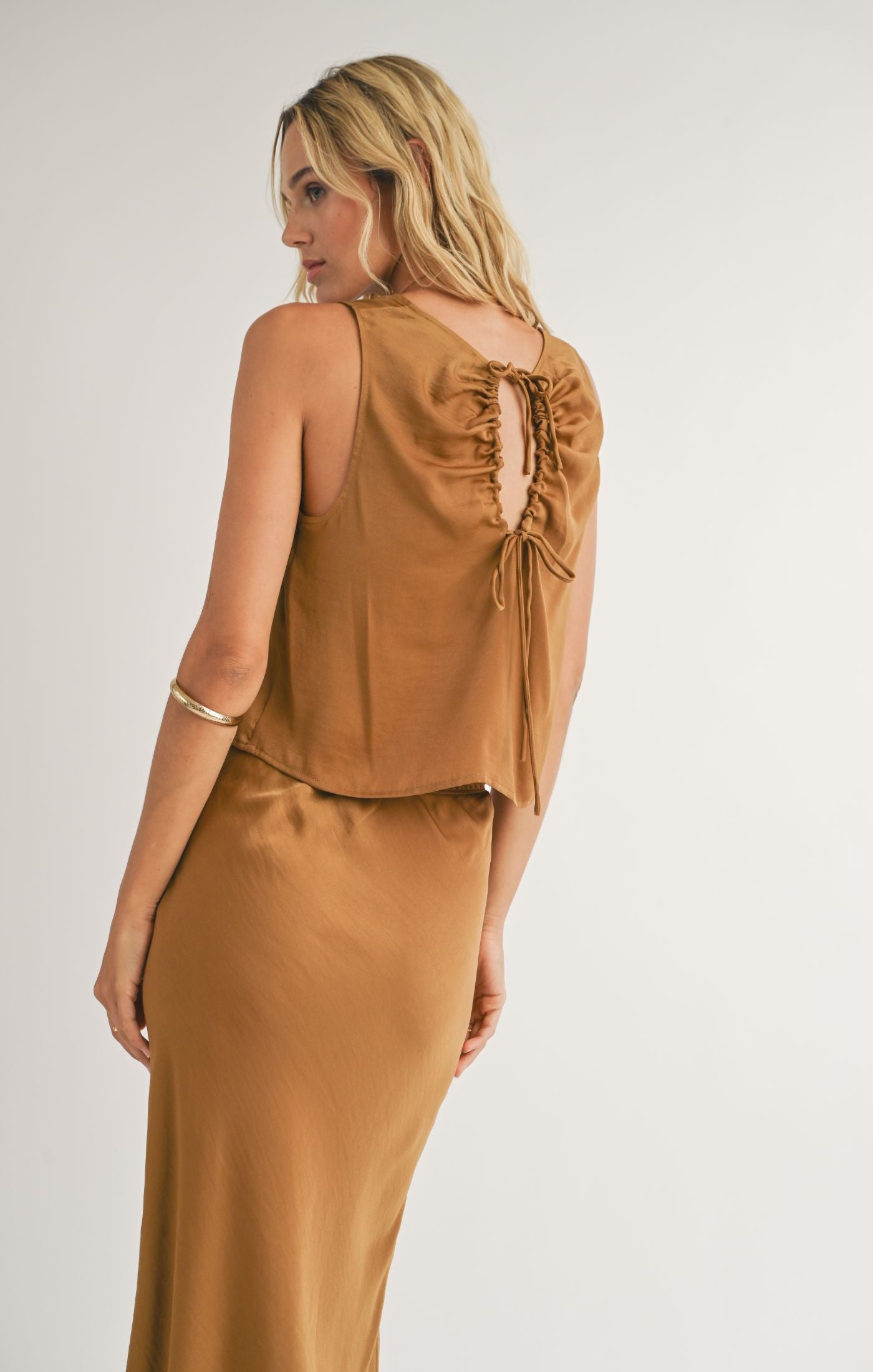 Fast Lane Back Rushed Cutout Top