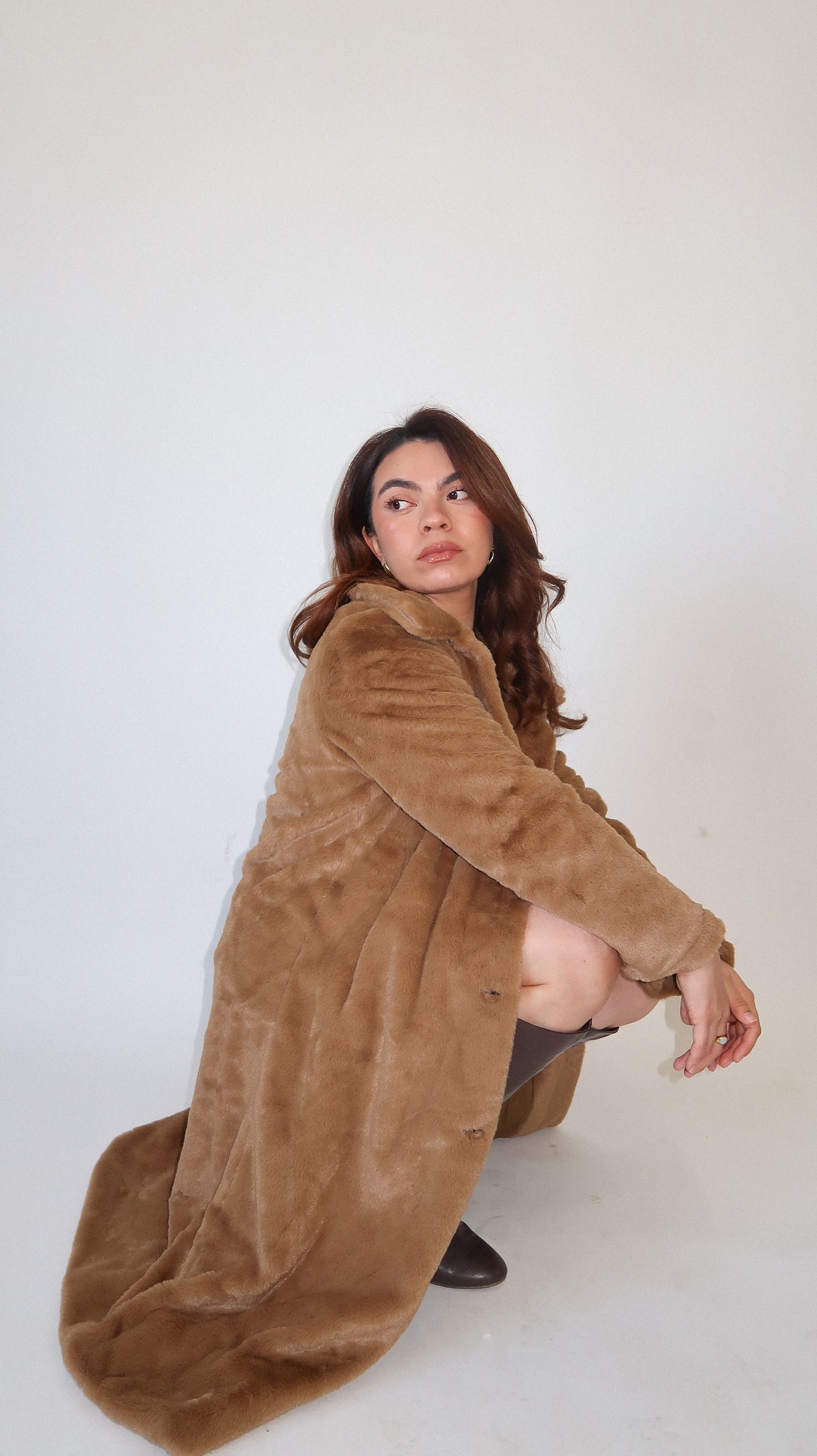 Eden Faux Fur Buttoned Long Coat