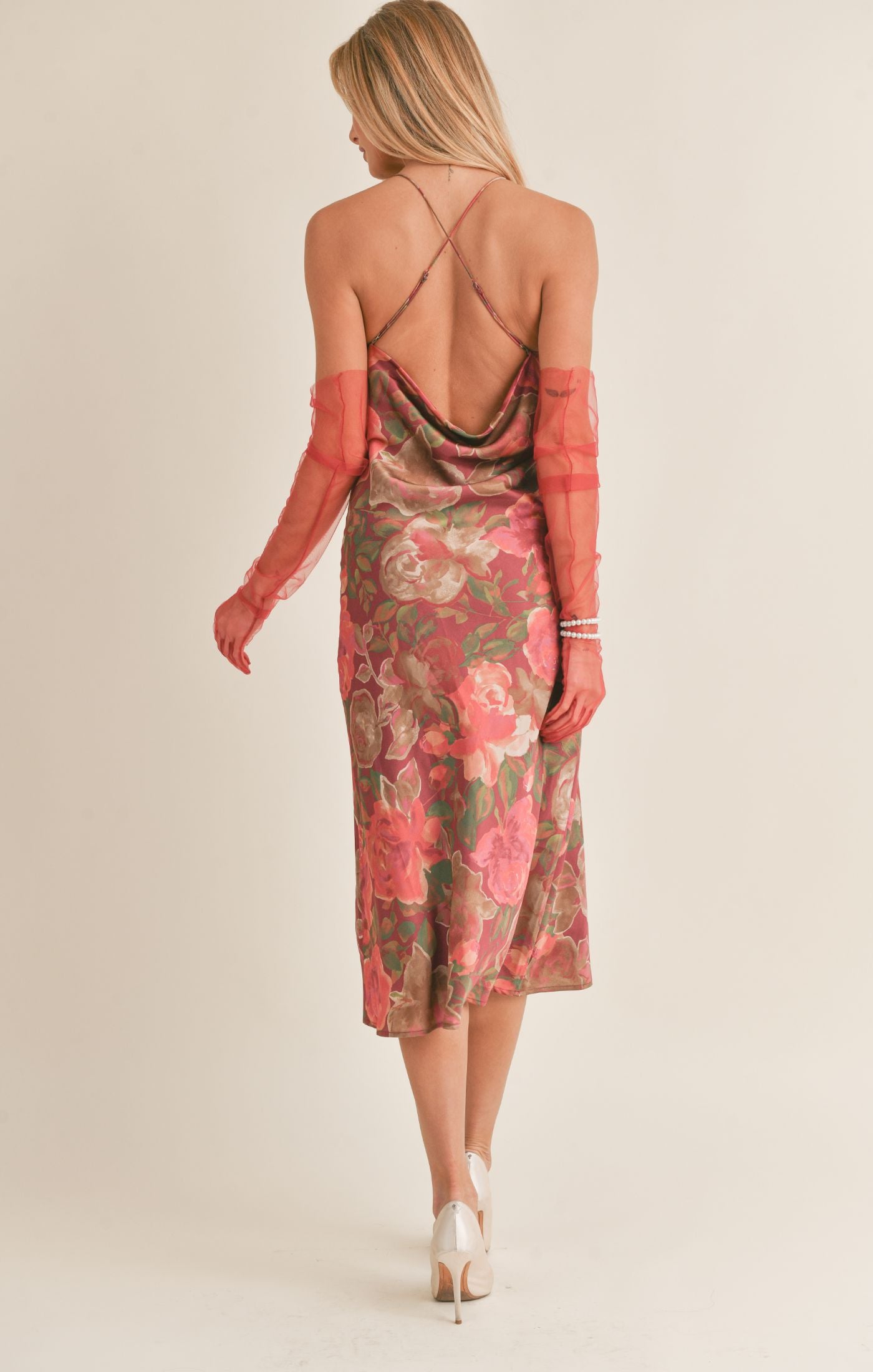 Life of the Party Cowl Back Midi Dress