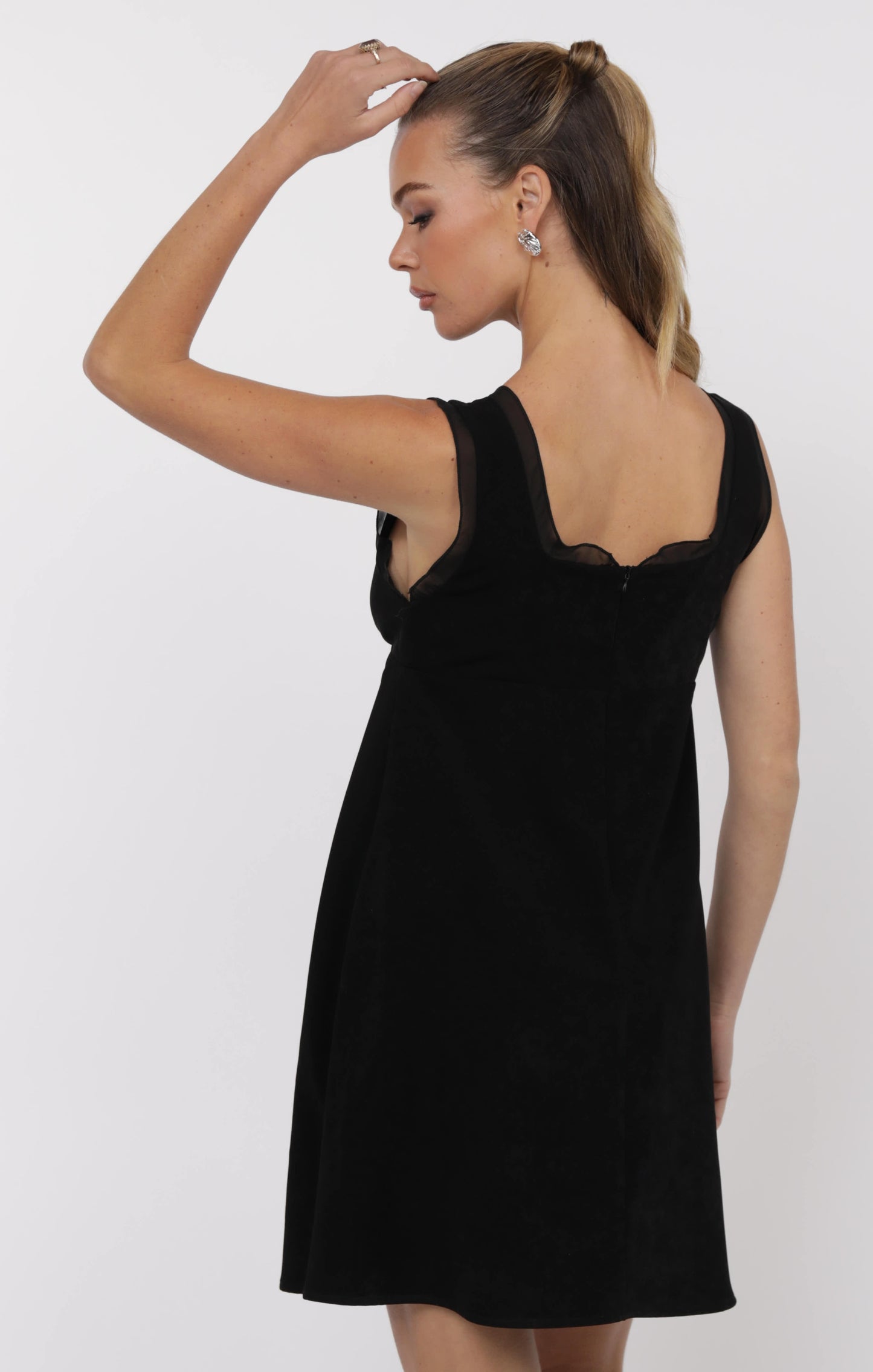 My Heart Crepe Ruffle Chiffon Mini Dress