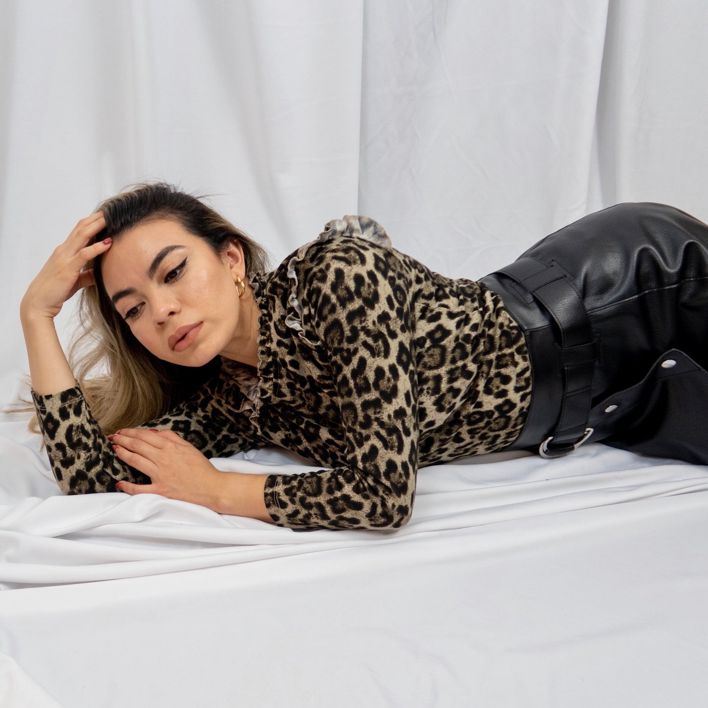 Dasher Leopard Ruffle Top