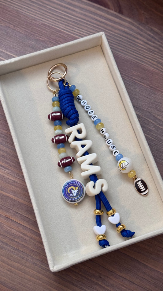 Los Angeles Rams Beaded Bag Charm