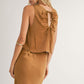 Fast Lane Back Rushed Cutout Top