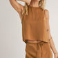 Fast Lane Back Rushed Cutout Top