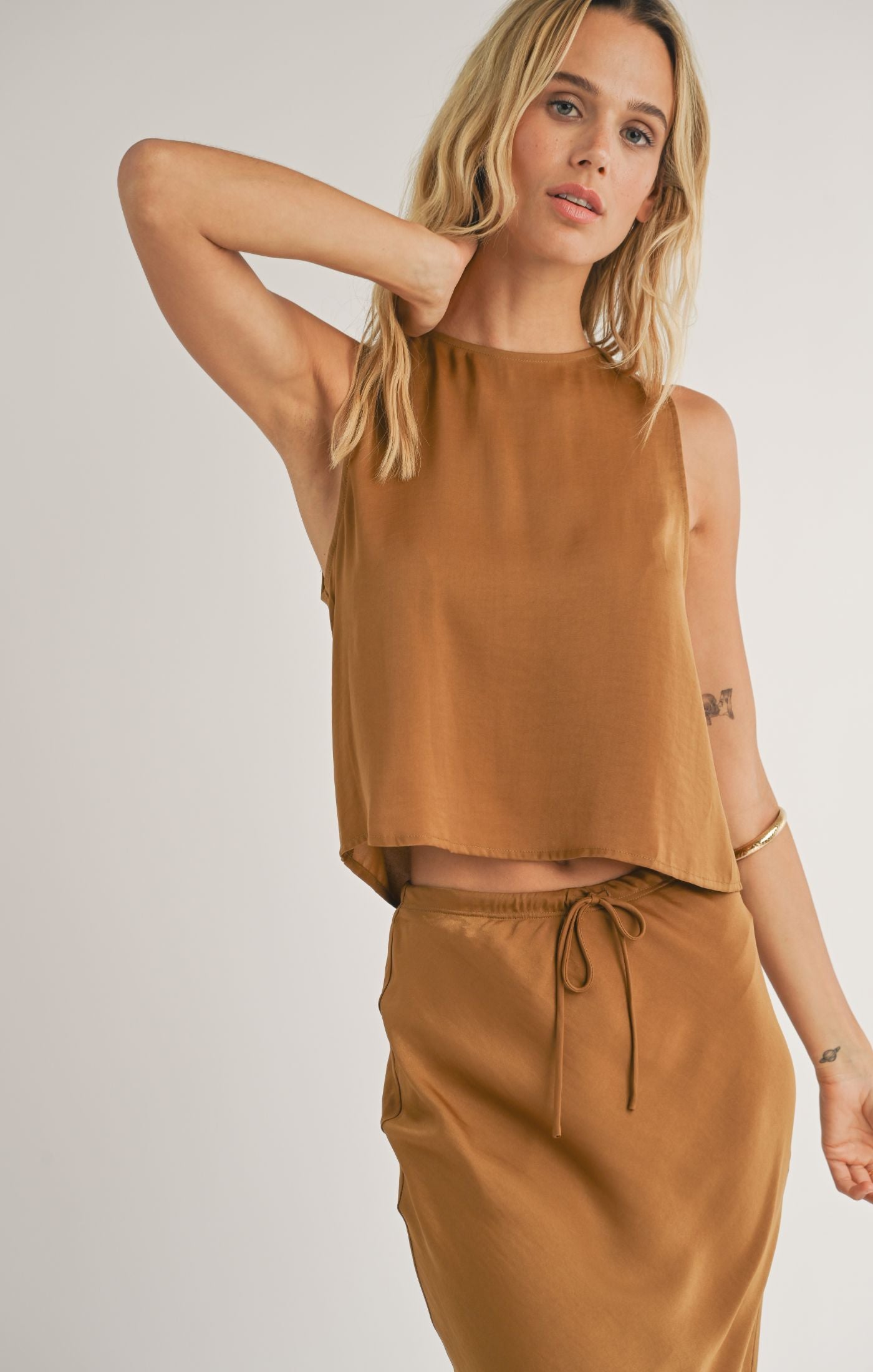 Fast Lane Back Rushed Cutout Top