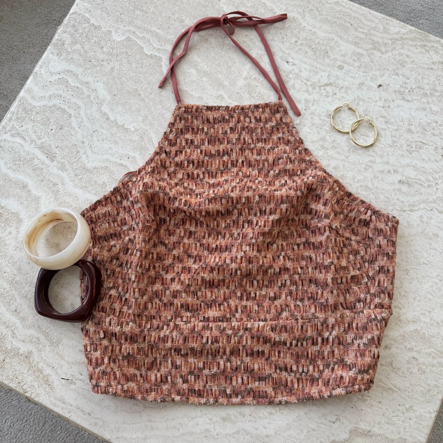 Tan Line Open Back Knit Top