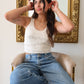 Wine Time Textured Sweater Crop Top