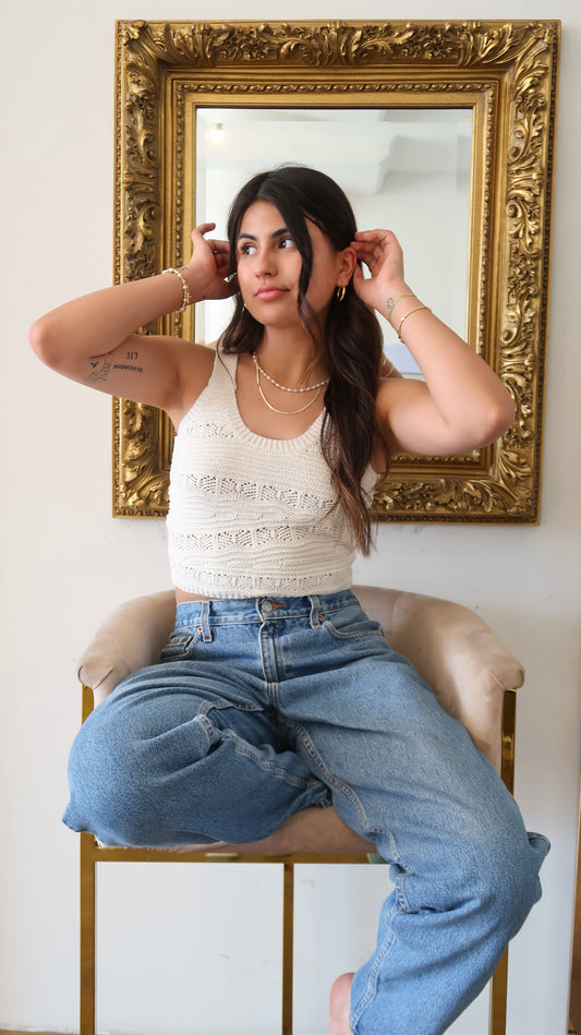 Wine Time Textured Sweater Crop Top