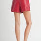 Wine Down Faux Leather Overlapping Shorts