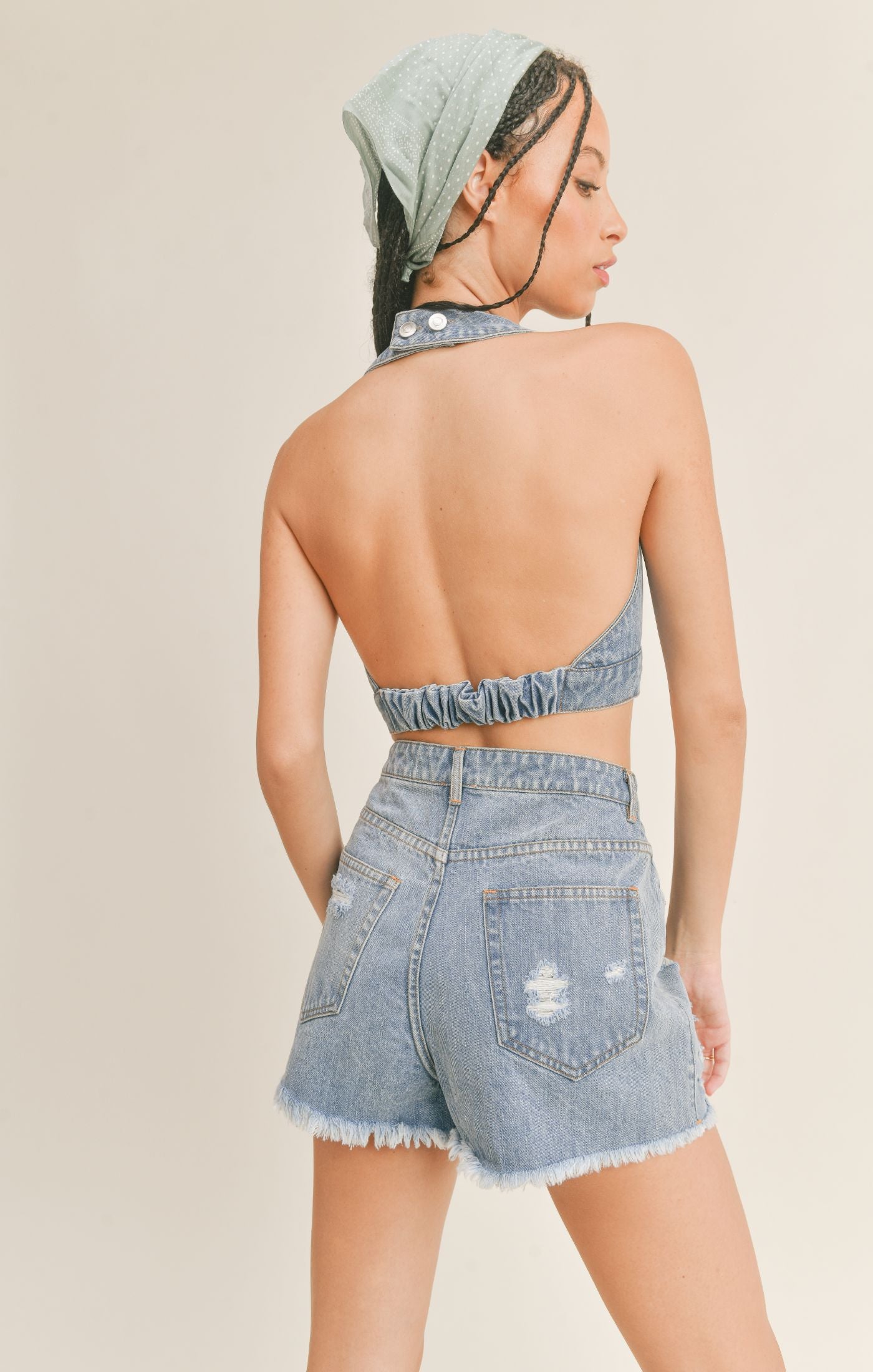 Summer Love Denim Halter Top