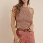 Tan Line Open Back Knit Top