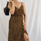 Corduroy Leopard Button Dress