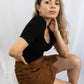 Corduroy Camel Button Skirt