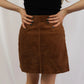 Corduroy Camel Button Skirt