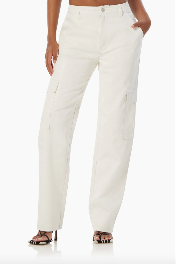 Noe Relaxed Cargo Pants - Blanc Python