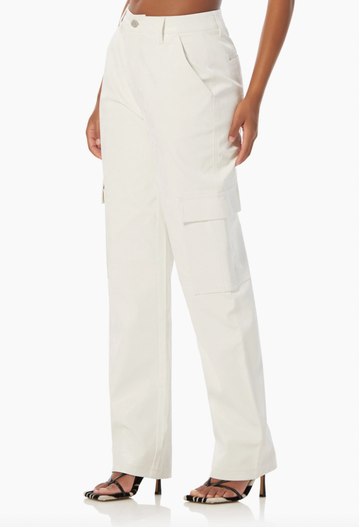 Noe Relaxed Cargo Pants - Blanc Python