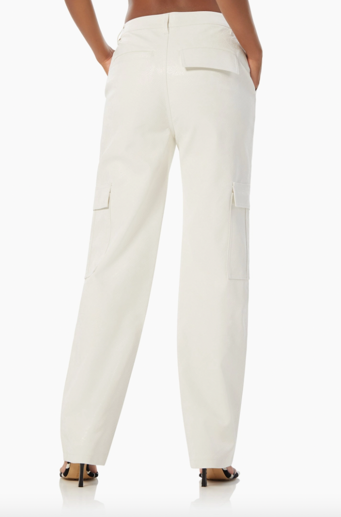 Noe Relaxed Cargo Pants - Blanc Python