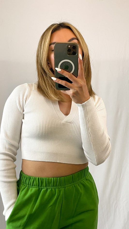 Juni Long Sleeve Cropped Top